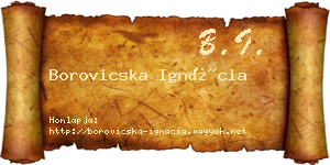 Borovicska Ignácia névjegykártya